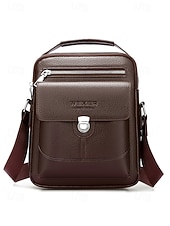 economico Borselli da uomo-borsa a tracolla da uomo in similpelle effetto ciottolo – borsa a tracolla vintage business-casual, multitasche, tracolla regolabile per lavoro, viaggi e spostamenti quotidiani