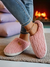 ieftine Flip-Flops de Damă-Papuci de pluș pentru femei cu desene animate și broderie cu ursuleți – pantofi moi și confortabili pentru dormitor și pentru uz casnic iarna