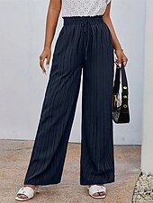 Naisten Leveä reisi Housut Palazzo housut Muoti Katutyyli Täyspitkä Korka vyötärö Tavallinen Joustava vyötärö Jakardi Hengitettävyys Mukava Mikrojoustava Katu Arki-asut Bile Musta Laivaston sininen halpa leveä jalka ja korkea vyötärö-Naisten Leveä reisi Housut Palazzo housut Muoti Katutyyli Täyspitkä Korka vyötärö Tavallinen Joustava vyötärö Jakardi Hengitettävyys Mukava Mikrojoustava Katu Arki-asut Bile Musta Laivaston sininen