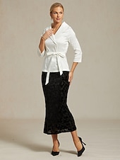 abordables Jupes-Femmes Jupe Trompette / Sirène Élégant ancien Maxi Taille haute Jupes Élastique Noir Printemps Velours