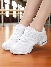 abordables Baskets de danse-Baskets de danse jazz en maille rouge et noire pour femmes avec semelle fendue, design léger et respirant - chaussures d&#039;entraînement professionnelles pour le hip-hop, la zumba et l&#039;entraînement de