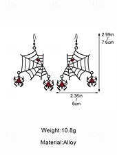 levne Halloweenské doplňky-Dámský halloweenský gotický náhrdelník a náušnice s pavučinou, černočervené krystalové šperky s hmyzem na kostýmní večírky a cosplay