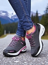 Χαμηλού Κόστους Γυναικεία Sneakers-Γυναικεία αθλητικά παπούτσια με αερόσολα – αθλητικά παπούτσια εξωτερικού χώρου με κορδόνια για πεζοπορία και καθημερινή χρήση