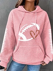 billige Teksturert hettegensere og sweatshirt-damegenser med tekstur, pullover med hette, vaffelgenser, geometrisk, gatemote, avslappet, langermet, hettegenser, vanlig topper, gate, ferie, ute, lomme, svart hvit, rosa rød grå, høst