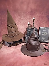 billige Halloween-tilbehør-Halloween-heksehatt til dame, vintage-stil trollmannskostymetilbehør, perfekt for cosplay og halloween-fester