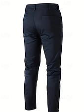 economico Chino-Per uomo Pantaloni Chinos Pantaloni plissettati Tasca Bottoni Semplice Comodità Formale Feste Lavoro Moda Stile Classico Nero Vino Micro-elastico
