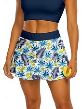 preiswerte Damenröcke &amp; Skorts-Damen Blumenmuster Tennisröcke Patchwork Tasche 2 in 1 UPF50+ UV-beständig Mit Taschen Volleyball Tennis Badminton Shorts Rock Marinenblau Tennisbekleidung