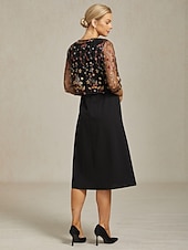 Недорогие Пиджаки и костюмы-Жен. Блейзер Куртка Легкость Кружева Вышивка Элегантный стиль Цветочный принт Официальные Годовщина Для вечеринок Свадебный гость Открытый перед Короткая "Круглый вырез ""под горло""" Стандартный