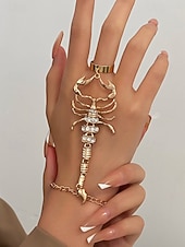 voordelige Halloween Accessoires-Halloween-armband met schorpioenvormige strasssteentjes voor dames, stoere punkstijl, perfect voor feestoutfits en gewaagde kostuums