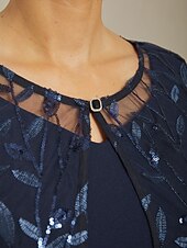 Damskie Marynarka Kurtka Lekki Koronka Haft Cekiny Elegancja Kwiaty Formalny Rocznica Impreza Gość weselny Otwarty przód Krótkie Wycięcie pod szyją Regularny Rękaw 3/4 Odzież wierzchnia Granatowy tanie Marynarki i garnitury-Damskie Marynarka Kurtka Lekki Koronka Haft Cekiny Elegancja Kwiaty Formalny Rocznica Impreza Gość weselny Otwarty przód Krótkie Wycięcie pod szyją Regularny Rękaw 3/4 Odzież wierzchnia Granatowy