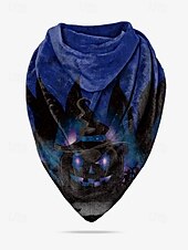 abordables Accesorios de Halloween-Bufanda con estampado de calabaza de Halloween para mujer: pañuelo triangular suave para el cuello ideal para fiestas, cosplay y festivales de otoño.