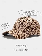 levne Dámské klobouky-Dámská baseballová čepice s leopardím vzorem – nastavitelná čepice s oblou krempou a přezkou, lehká ochrana proti slunci pro ležérní outfity, cestování, běh a outdoorové aktivity