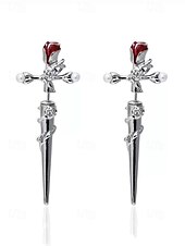 Χαμηλού Κόστους Αξεσουάρ Χαλοουίν-Γυναικεία Κρίκοι Ασημί Κόκκινο+Ασημί Κράμα Πανκ Βίντατζ Γκόθικ Cruce