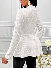 preiswerte Blazer &amp; Anzüge-Damen Wintermantel Bequem Atmungsaktiv Knöpfe Mode Täglich Einfach Outdoor Lässig Täglich Einreihig Regulär V Ausschnitt Normale Passform Langarm Oberbekleidung Schwarz Weiß Rosa Frühling Herbst