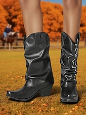 halpa Cowboy &amp; Western Boots-Naisten khakiväriset cowboy-saappaat, joissa on mokkanahkaa ja matala korko, ja jotka sopivat sekä ulkoiluun että maaseudulle.