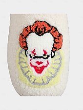 economico Per le donne-pantofole unisex da clown horror pelose con fodera in peluche rosso - comode scarpe da interno per Halloween, per feste in maschera spaventose e appassionati di film horror