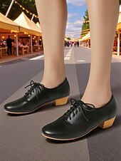 economico Scarpe oxford da donna-scarpe oxford stringate da donna nere - scarpe eleganti retrò con tacco basso per look da festival della birra, Oktoberfest, eventi autunnali e stile retrò casual