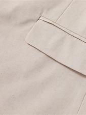 abordables Blazers Classiques pour Hommes-Homme Blazer en lin Ensemble Affaires Cocktail Fête de mariage Mode Occasionnel Printemps Automne 30% Lin 60% polyester Uni Avec Poches 2 pièces Confortable Simple Boutonnage veste Blanche Kaki Bleu