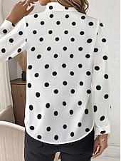 halpa Juhlapuserot-Naisten Paita Pusero Napit Painettu Skottiruutukuvio Pallokuosi Vapaa-aika Pitkähihainen Paitapuserokaula-aukko Tavalliset topit Päivittäin Työ Sininen Musta Valkoinen Punastuvan vaaleanpunainen Khaki