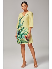 abordables Robes décontractées-mini-robe ample à imprimé floral et col en V