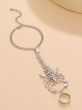 voordelige Halloween Accessoires-Halloween-armband met schorpioenvormige strasssteentjes voor dames, stoere punkstijl, perfect voor feestoutfits en gewaagde kostuums