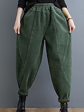 abordables pierna ancha y cintura alta-Mujer Chinos Vacaciones Moda Casual Longitud total Alta cintura Plano Bolsillo Cintura elástica Confortable Suave Cómodo Microelástico Exterior Calle Negro Morado Verde Trébol Café Primavera Otoño