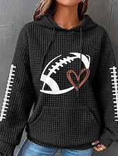 billige Teksturert hettegensere og sweatshirt-damegenser med tekstur, pullover med hette, vaffelgenser, geometrisk, gatemote, avslappet, langermet, hettegenser, vanlig topper, gate, ferie, ute, lomme, svart hvit, rosa rød grå, høst