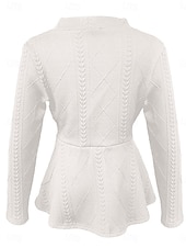 preiswerte Blazer &amp; Anzüge-Damen Wintermantel Bequem Atmungsaktiv Knöpfe Mode Täglich Einfach Outdoor Lässig Täglich Einreihig Regulär V Ausschnitt Normale Passform Langarm Oberbekleidung Schwarz Weiß Rosa Frühling Herbst