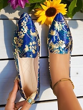 abordables Chaussures sans lacet et mocassins femme-Chaussures plates rouges à bout pointu pour femmes – mocassins élégants à enfiler pour Noël, les fêtes et les tenues décontractées du quotidien