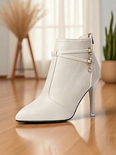 abordables Bottines-Bottines à talons hauts à motif crocodile noir pour femmes - bottines à talons aiguilles à bout pointu en similicuir avec brides décoratives et breloques en strass pour des tenues élégantes
