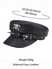abordables Accessoires d&#039;Halloween-Femmes Beret Tissu en polyester faux cuir Punk ancien Style Gothique Automne Hiver Toutes saisons