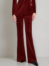 economico Pantaloni e gonne da completo-Tuta / Completo Pantalone Abito da cerimonia per signora Elegante Colletto a Camicia Lunghezza al pavimento Velluto Chiffon Elasticizzato Manica Lunga con Bottoni Tinta unita 2025