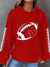 billige Teksturert hettegensere og sweatshirt-damegenser med tekstur, pullover med hette, vaffelgenser, geometrisk, gatemote, avslappet, langermet, hettegenser, vanlig topper, gate, ferie, ute, lomme, svart hvit, rosa rød grå, høst
