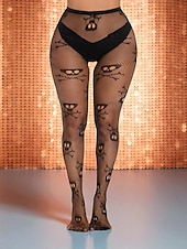 economico Accessori di Halloween-Collant a rete da donna con teschio di Halloween, collant trasparenti punk gotici per feste in maschera e serate fuori