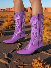 levne Cowboy &amp; Western Boots-Dámské kovbojské boty v západním stylu s vyšívanými kamínky, ideální pro městskou bohémskou módu a slavnostní příležitosti