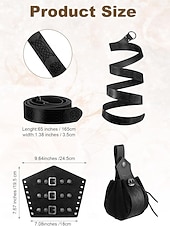 זול תלבושות-רטרו\וינטאג' ימי הביניים רנסנס מִכְנָסַיִים תלבושות חגורת מותניים פיראט ויקינג תחפושות בגדי ריקוד גברים ויקינג האלווין (ליל כל הקדושים) קרנבל נשף מסכות הצגה נשף מסכות LARP מבוגרים חולצה מכנסיים חגורה