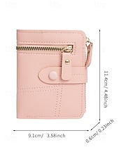 cheap Wallets-Women's Small Bifold Wallet with Zipper Coin Pocket – Faux Leather Card Holder Purse for Ladies, Teens and Girls – Compact Stylish Accessory for Everyday Use and Travel