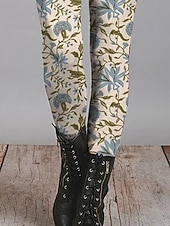 女性用 パンツ レギンス 心地よいレギンス ストリートファッション カジュアル 全長 ハイウエスト フラワー 弾性ウエスト プリント 通気性 快適 伸縮性あり バケーション ストリート デイリーウェア ホワイト 夏 春 秋 レギュラー お買い得  -女性用 パンツ レギンス 心地よいレギンス ストリートファッション カジュアル 全長 ハイウエスト フラワー 弾性ウエスト プリント 通気性 快適 伸縮性あり バケーション ストリート デイリーウェア ホワイト 夏 春 秋 レギュラー