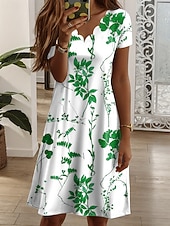 Dámské Mini šaty Tričkové šaty Letní šaty Áčkové šaty prázdniny Na běžné nošení Denní Běžný Květinový Grafika Krátký rukáv Do V Tmavě žlutá Žlutá Světle zelená Světlá růžová Léto Jaro levne květinové šaty-Dámské Mini šaty Tričkové šaty Letní šaty Áčkové šaty prázdniny Na běžné nošení Denní Běžný Květinový Grafika Krátký rukáv Do V Tmavě žlutá Žlutá Světle zelená Světlá růžová Léto Jaro