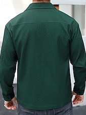 preiswerte Lässige Jacken-Herren Leichte Jacke Freizeitjacke Urlaub Täglich Atmungsaktiv Jacquard Tasche Frühling Herbst Einfach Mode Klassisch Revers Regulär Dunkelgrün Braun Jacken