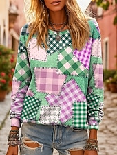 abordables Art &amp; Design Tops-Veste à capuche vintage boho imprimée en 3D pour femmes sweat à capuche patchwork à fleurs sweat graphiques géométriques vintage décontracté quotidien de rue décontracté bleu denim jaune rose bleu