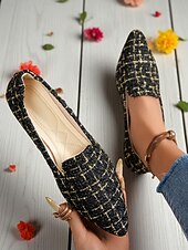 abordables Chaussures sans lacet et mocassins femme-Chaussures plates rouges à bout pointu pour femmes – mocassins élégants à enfiler pour Noël, les fêtes et les tenues décontractées du quotidien