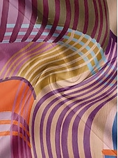 levne Dámské pruhované a geometrické topy-Dámská blůza s dlouhým rukávem límec Peter Pan volný styl boho grafika geometrie Bohemia vintage tropický límec klasické topy každodenní potisk růžová léto jaro podzim