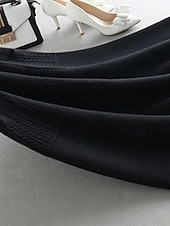 abordables Jupes unies-Femmes Jupe Occasionnel Maxi Taille Basse Jupes Uni Avec Poches Micro-Élastique Vacances Sortir Chameau Noir Automne Polyester
