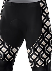 baratos Calças de bicicleta-Homens Gráfico Geométrica Calças de bicicleta Moto Meia-calça Calças Fino Esportes Resistente a UV Tapete 3D Secagem Rápida Tiras Refletoras Preto Roupa Roupa de Ciclismo