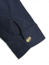 abordables chaqueta con capucha-Mujer Chaqueta con capucha Cómodo Transpirable Botones Casual Plano Vacaciones Calle Casual Ropa Cotidiana Botonadura Simple Regular Con Capucha Ajuste regular Manga Larga Ropa de calle Azul marinero