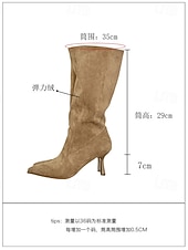 baratos Botas Slouch-Botas femininas de camurça genuína com cano largo, estilo casual confortável para o dia a dia, perfeitas para looks urbanos descontraídos