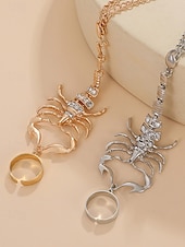 voordelige Halloween Accessoires-Halloween-armband met schorpioenvormige strasssteentjes voor dames, stoere punkstijl, perfect voor feestoutfits en gewaagde kostuums