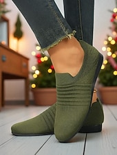 economico Sneakers da donna-sneakers slip-on flyknit da donna: scarpe casual leggere e traspiranti per camminare, viaggiare, Natale e per tutti i giorni