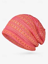 abordables Chapeaux pour femmes-Bonnet ample en tricot de dentelle pour femme – bonnet en polyester léger et respirant pour le printemps, l&#039;automne, les promenades en plein air et les tenues décontractées quotidiennes